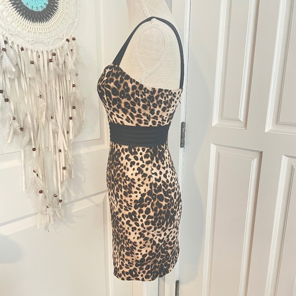 Forever 21 | Y2K Leopard Mesh Sweetheart Bodycon Mini Dress, S-L Fit - Picture 5 of 10